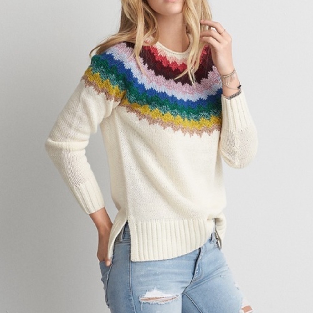 AEO AHH-MAZINGLY Soft Pullover Sweater Multicolor